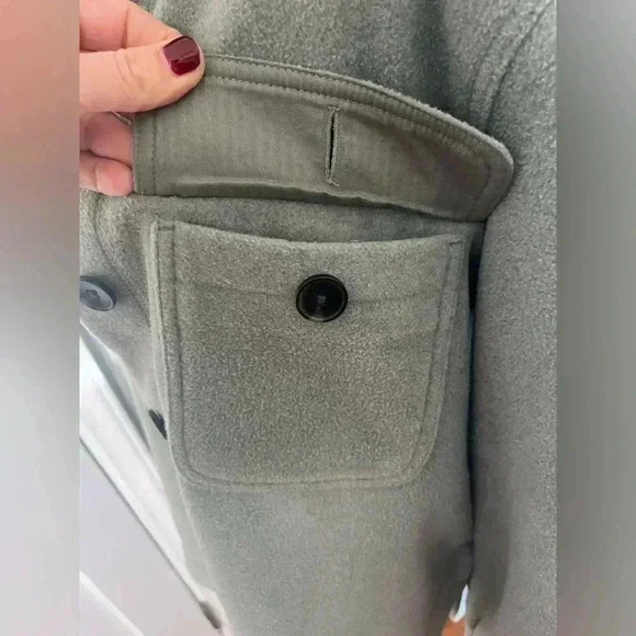 FREE ASSEMBLY pistachio green shacket chore barn jacket button closure S cozy - Picture 4 of 11